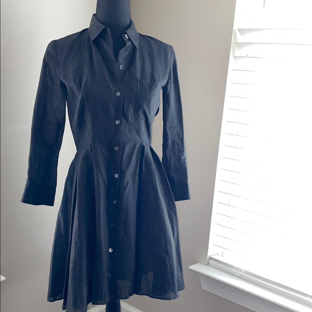 Theory size 0 Black Button-Up Dress